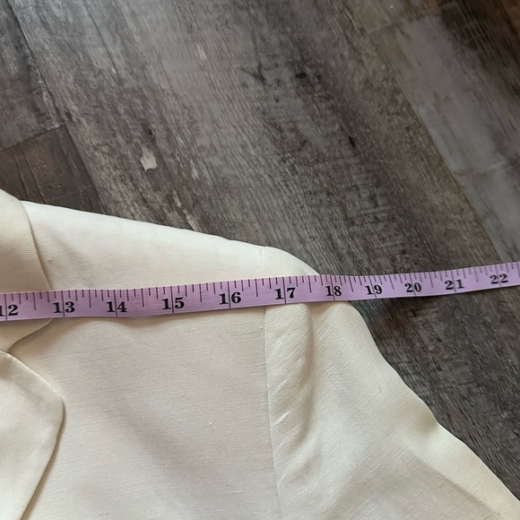 Vintage Cream Ann Taylor Cream Linen Blend Women’s Blazer Size 10 - Picture 5 of 6